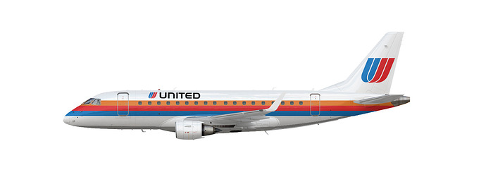 United Airlines Rainbow E170