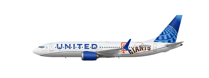 United Airlines San Francisco Giants 737 MAX 8