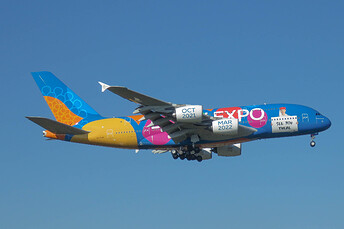 Emirates (Dubai Expo) - A388 - A6-EEW (side on)